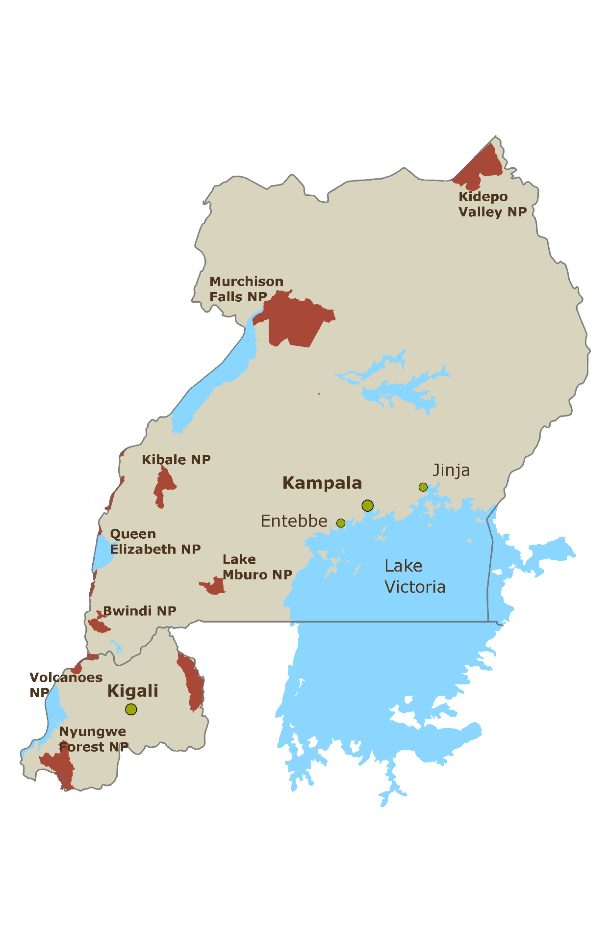 Uganda/Ruanda Karte