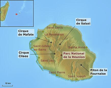Karte La Réunion | Abendsonne Afrika