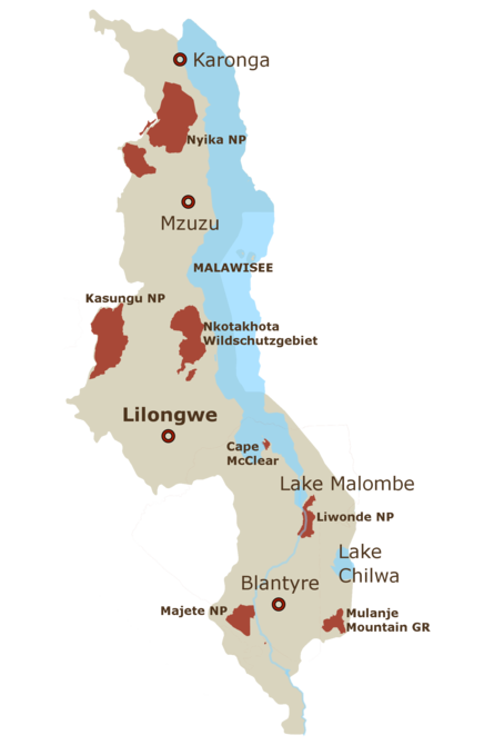 Malawi Karte