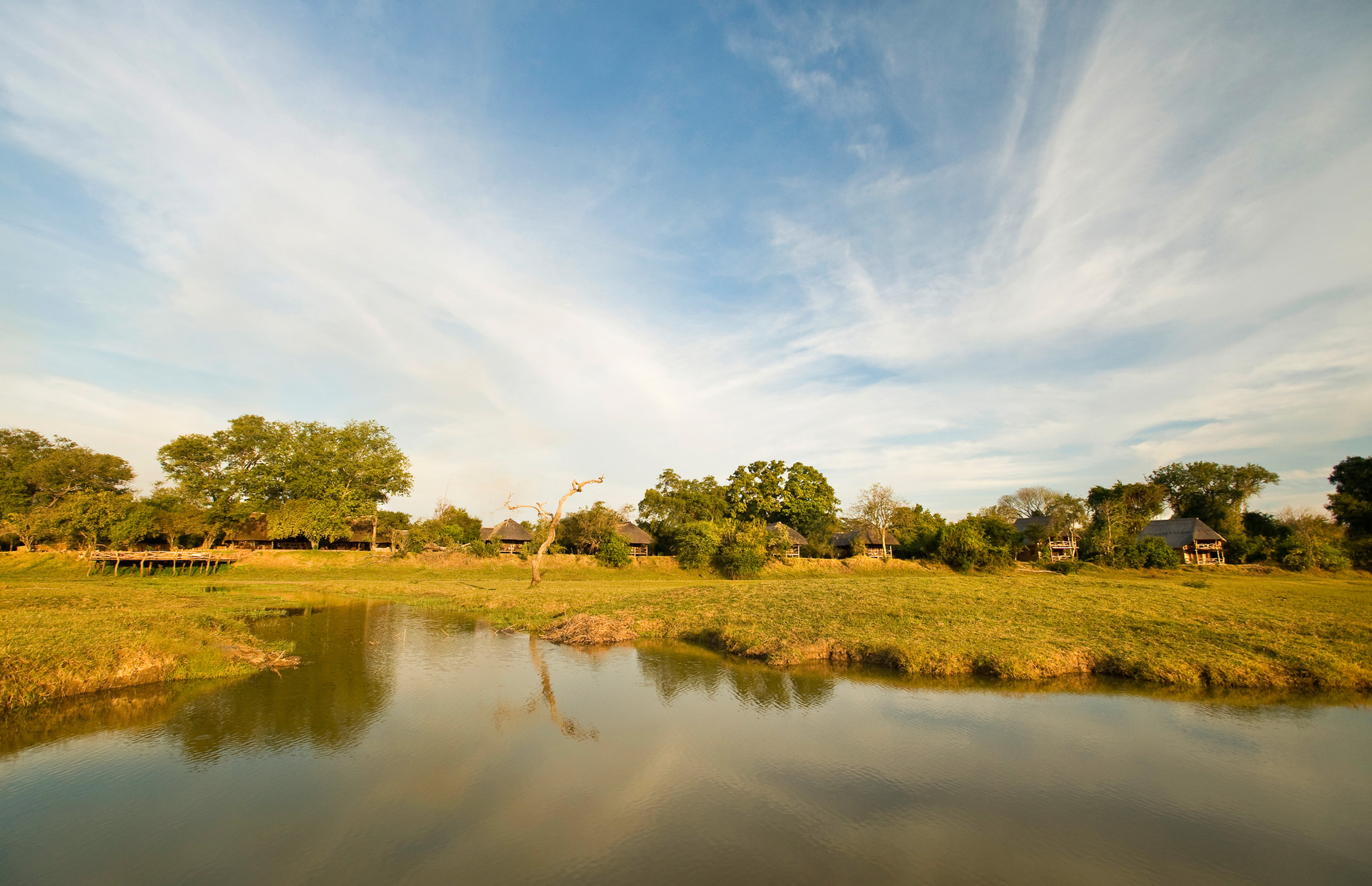 Luangwa River vor der Kafunta River Lodge in Sambia | Abendsonne Afrika