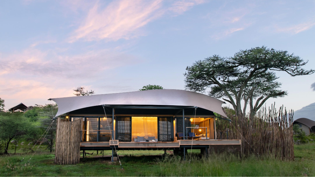 Zelt-Suite von Lemala Nanyukie, in Tansania |  Abendsonne Afrika