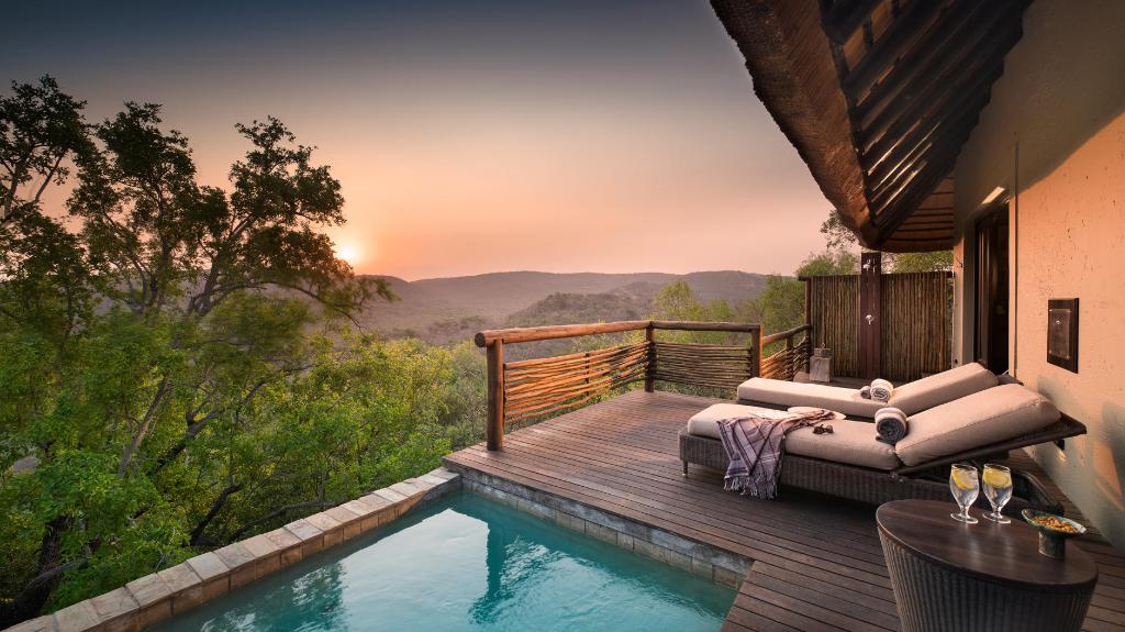 Chalet der Phinda Mountain Lodge in  Südafrika | Abendsonne Afrika