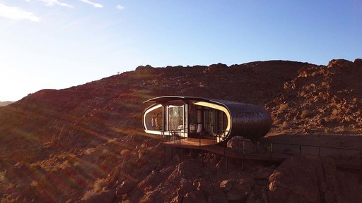 Suite im Desert Whisper von außen in Namibia | Abendsonne Afrika