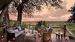 Veranda im Linyanti Bush Camp in Botswana | Abendsonne Afrika