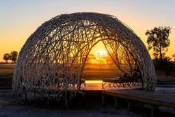 Pool Pavillion im Jao Camp in Botswana | Abendsonne Afrika